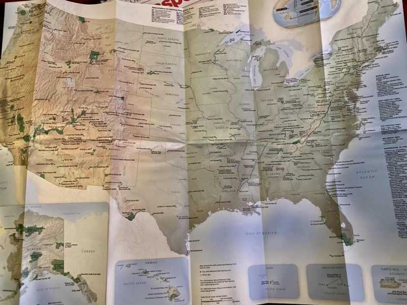 Foldable map from inside passport book