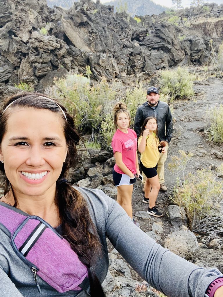 Family pic on A’a lava trail