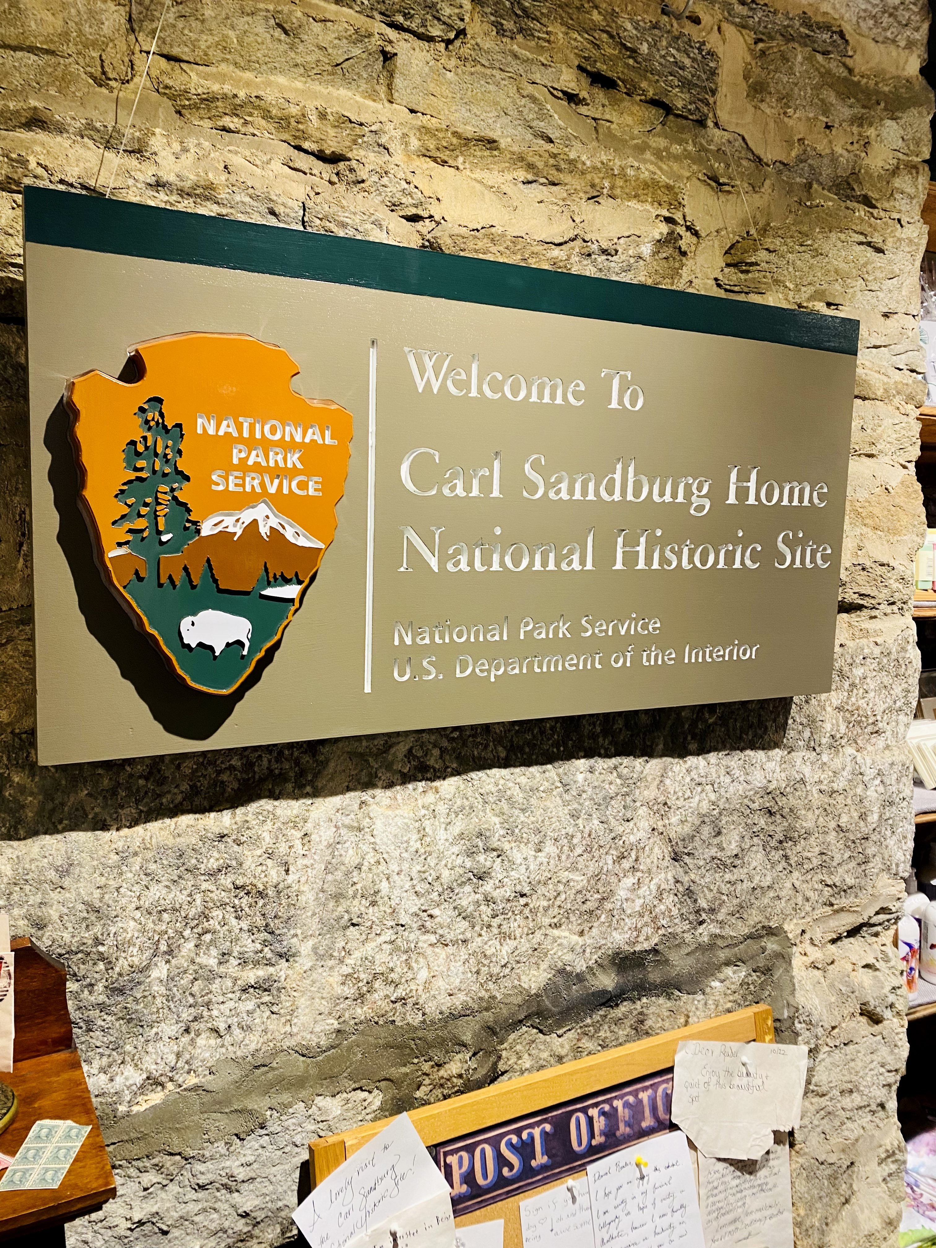 Welcome sign in carl Sandburg home